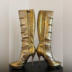Alexander McQueen Original Metallic Knee High Boots